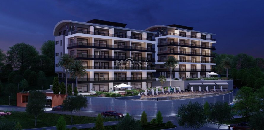 1+0 Lejlighed i The residential complex is located in Kargicak. Not far from the Mediterranean coast and near the Taurus Mountains, Alanya, Antalya, Tyrkiet Nr. 49666