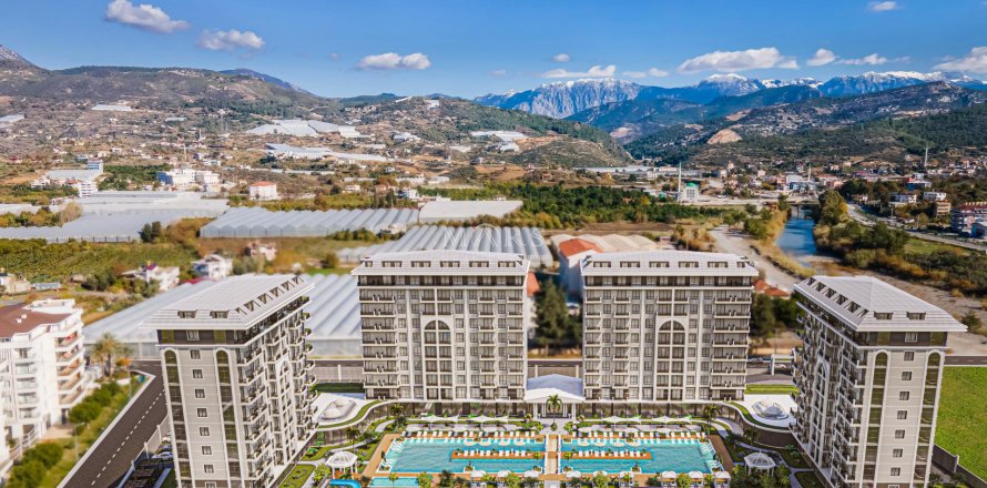 1+1 Lejlighed i A new luxury residential complex with all amenities, located in the picturesque Demirtas district within walking distance from the sea and the beach, Alanya, Antalya, Tyrkiet Nr. 50329