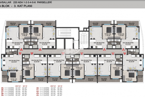 1+1 Lejlighed  i Avsallar, Antalya, Tyrkiet Nr. 47801 - 26