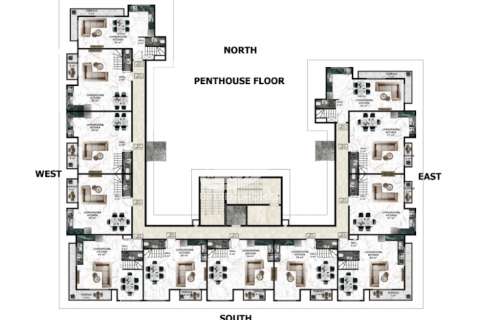 1+1 Penthouse  i Mahmutlar, Antalya, Tyrkiet Nr. 39072 - 28