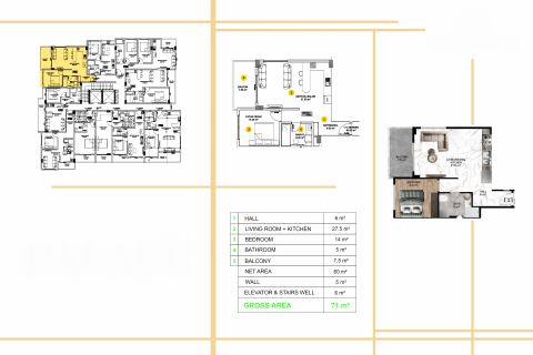 1+1 Lejlighed  i Alanya, Antalya, Tyrkiet Nr. 52431 - 13