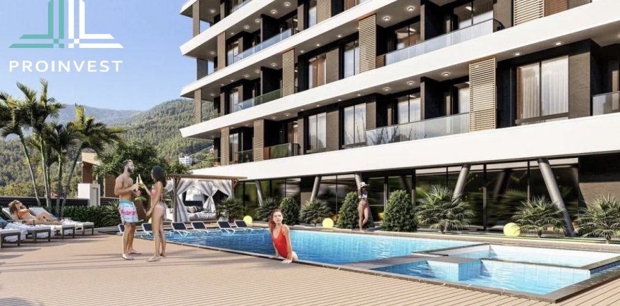 1+1 Lejlighed  i Alanya, Antalya, Tyrkiet Nr. 51686