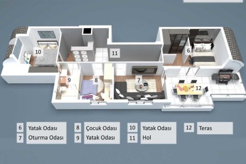 5+1 Lejlighed  i Antalya, Tyrkiet Nr. 53554 - 12