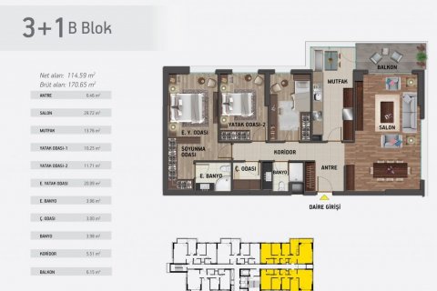3+1 Lejlighed  i Küçükçekmece, Istanbul, Tyrkiet Nr. 51685 - 18