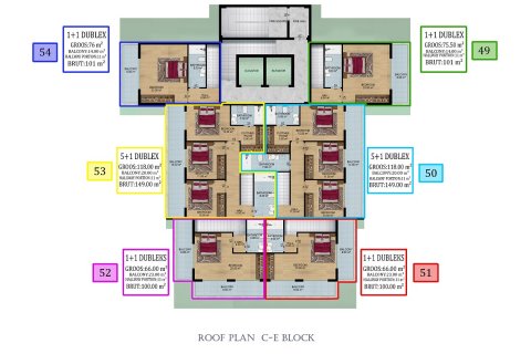1+1 Lejlighed  i Alanya, Antalya, Tyrkiet Nr. 52520 - 15