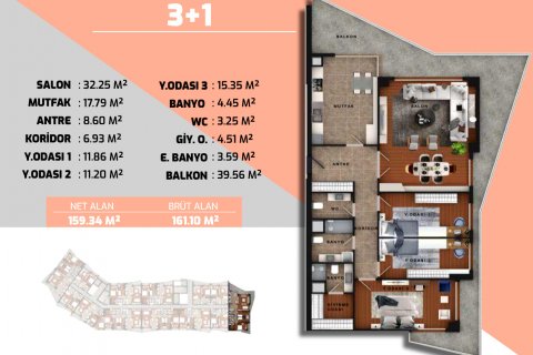 3+1 Lejlighed  i Istanbul, Tyrkiet Nr. 53038 - 27