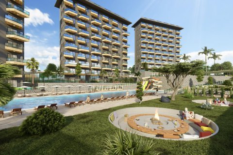 2+1 Lejlighed i A comfortable and cozy complex on the Mediterranean coast surrounded by dense pine forests, Alanya, Antalya, Tyrkiet Nr. 53919 - 1