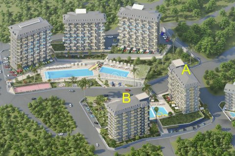 2+1 Lejlighed i A comfortable and cozy complex on the Mediterranean coast surrounded by dense pine forests, Alanya, Antalya, Tyrkiet Nr. 53919 - 14
