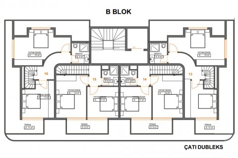 1+1 Lejlighed  i Alanya, Antalya, Tyrkiet Nr. 53969 - 11