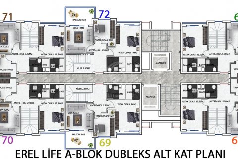 4+1 Lejlighed i Erel Life Residence (Махмутлар, Турция), Alanya, Antalya, Tyrkiet Nr. 58243 - 26