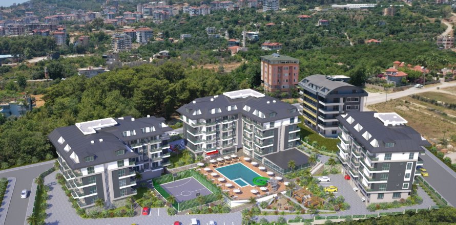 3+1 Lejlighed i Olive Resort, Alanya, Antalya, Tyrkiet Nr. 59529