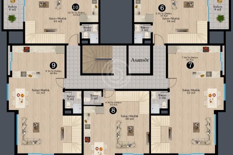 3+1 Lejlighed i Onur Garden Residence (Турция, Алания), Alanya, Antalya, Tyrkiet Nr. 57293 - 25