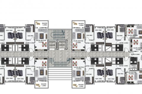 4+1 Lejlighed i Erel Life Residence (Махмутлар, Турция), Alanya, Antalya, Tyrkiet Nr. 58243 - 25