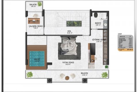 3+1 Villa  i Alanya, Antalya, Tyrkiet Nr. 63277 - 16