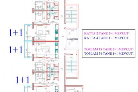 1+1 Lejlighed  i Avsallar, Antalya, Tyrkiet Nr. 69520 - 22