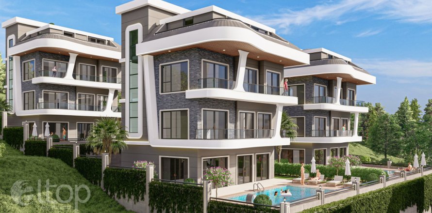 4+1 Villa  i Alanya, Antalya, Tyrkiet Nr. 70998