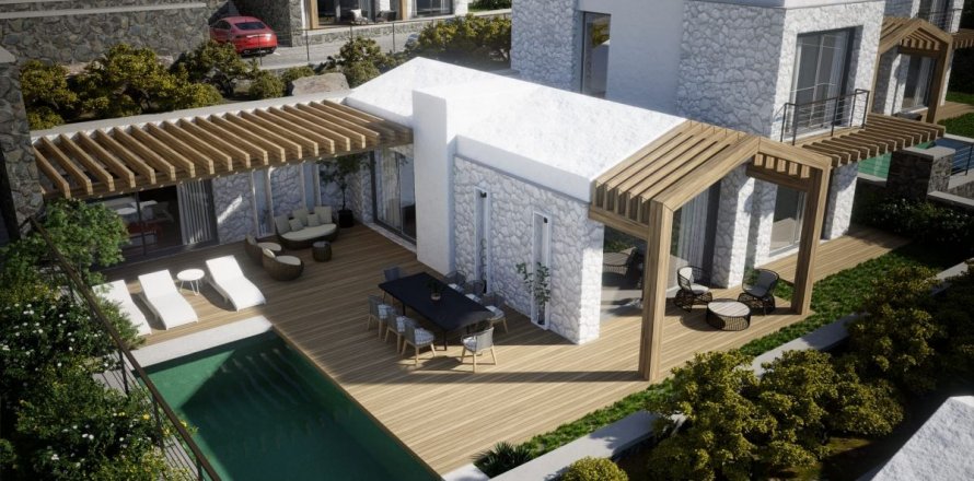 3+1 Villa  i Gumusluk, Mugla, Tyrkiet Nr. 80254