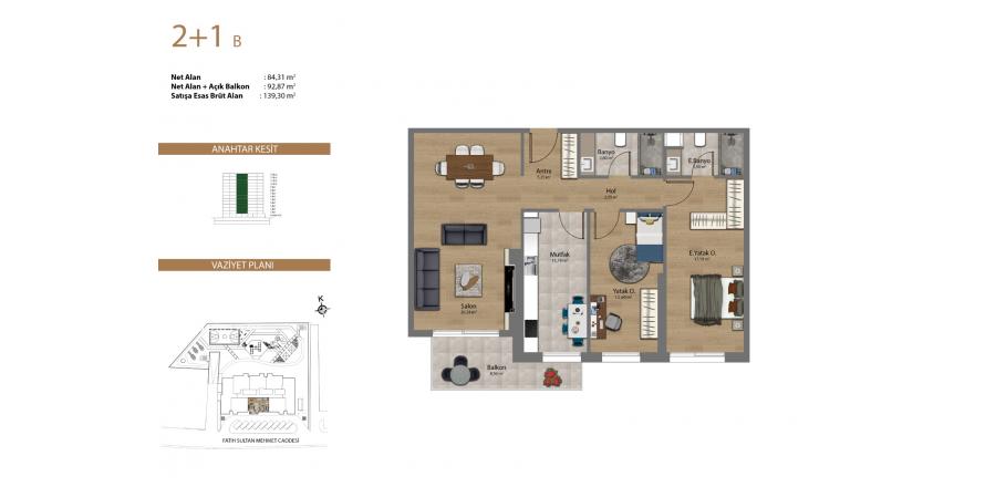 2+1 Wohnung in Vera Yaşam project, Istanbul, Türkei Nr. 50958