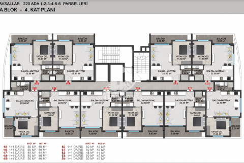 1+1 Wohnung  in Avsallar, Antalya, Türkei Nr. 47801 - 27