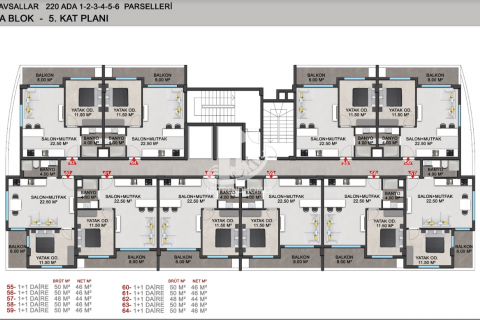 1+1 Wohnung  in Avsallar, Antalya, Türkei Nr. 47801 - 28