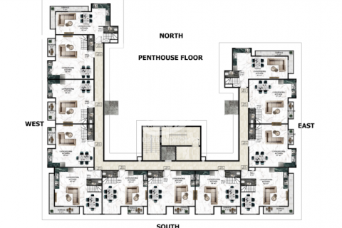 1+1 Penthäuser  in Mahmutlar, Antalya, Türkei Nr. 39072 - 28