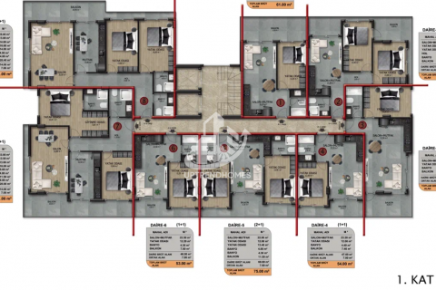 1+1 Wohnung  in Oba, Antalya, Türkei Nr. 47018 - 21