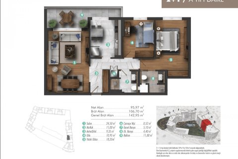 2+1 Wohnung  in Izmir, Türkei Nr. 52404 - 21