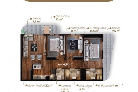 3+1 Wohnung  in Izmir, Türkei Nr. 52437 - 14