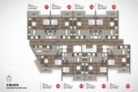 2+1 Wohnung  in Alanya, Antalya, Türkei Nr. 51474 - 22