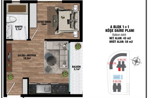 1+1 Wohnung  in Antalya, Türkei Nr. 53543 - 12