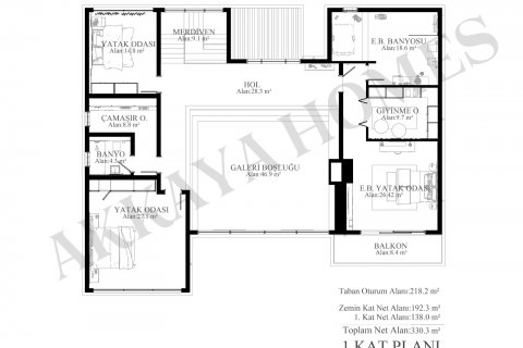 4+1 Villa  in Fethiye, Mugla, Türkei Nr. 54685 - 13