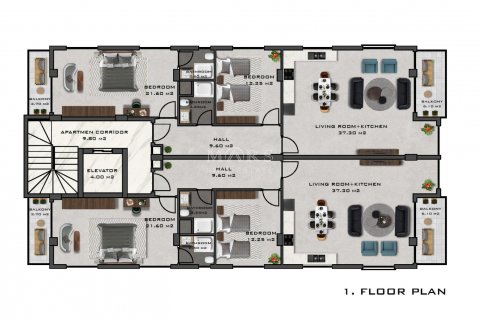 3+1 Wohnung  in Alanya, Antalya, Türkei Nr. 52787 - 20