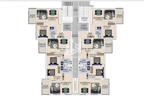 1+1 Wohnung  in Mahmutlar, Antalya, Türkei Nr. 43196 - 21