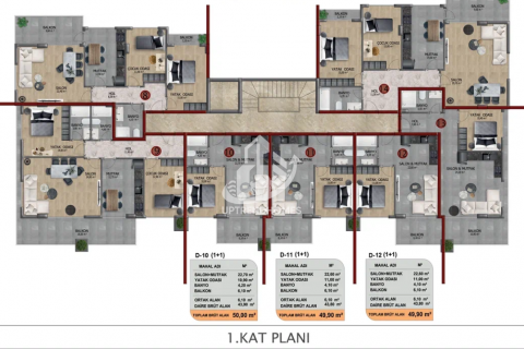 1+1 Wohnung  in Oba, Antalya, Türkei Nr. 47063 - 20