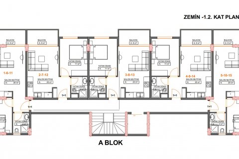 1+1 Wohnung  in Alanya, Antalya, Türkei Nr. 53969 - 14