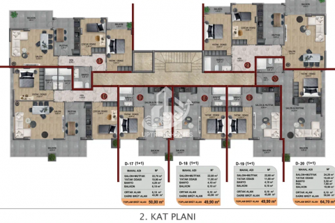 1+1 Wohnung  in Oba, Antalya, Türkei Nr. 47063 - 22