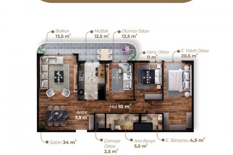 3+1 Wohnung  in Izmir, Türkei Nr. 52437 - 13