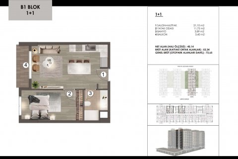 1+1 Wohnung  in Istanbul, Türkei Nr. 54877 - 26