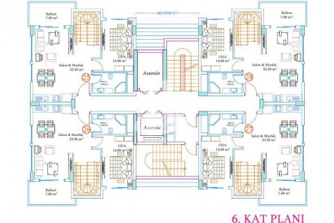 2+1 Wohnung  in Avsallar, Antalya, Türkei Nr. 61465 - 23