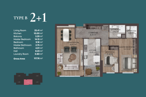 2+1 Wohnung  in Istanbul, Türkei Nr. 63500 - 20