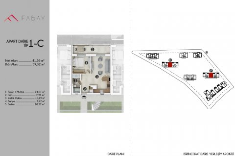 1+1 Wohnung  in Bodrum, Mugla, Türkei Nr. 67954 - 22