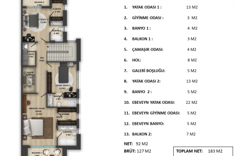 4+1 Villa  in Kepez, Antalya, Türkei Nr. 70628 - 10