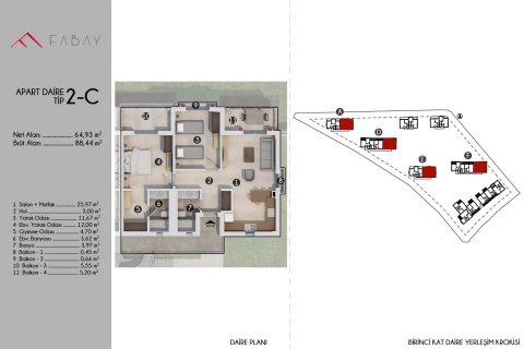 2+1 Wohnung  in Bodrum, Mugla, Türkei Nr. 68006 - 17