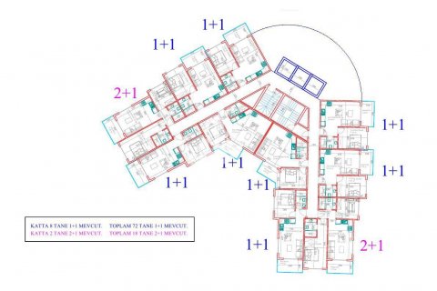 1+1 Wohnung  in Avsallar, Antalya, Türkei Nr. 69520 - 21