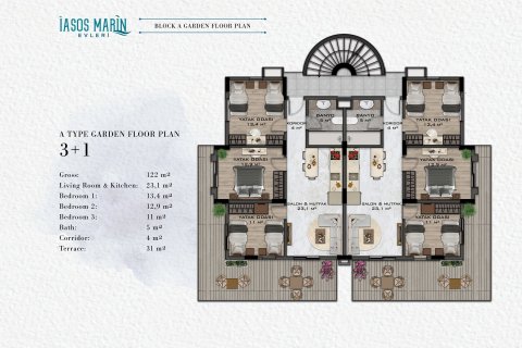 2+1 Wohnung  in Bodrum, Mugla, Türkei Nr. 73526 - 21