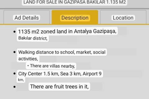 Land  in Gazipasa, Antalya, Türkei Nr. 81329 - 5