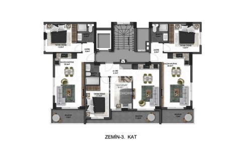 1+1 Wohnung  in Oba, Antalya, Türkei Nr. 84834 - 24