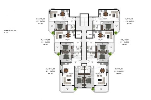 1+1 Wohnung  in Mahmutlar, Antalya, Türkei Nr. 80088 - 11