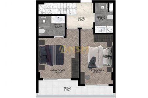 1+1 Wohnung  in Alanya, Antalya, Türkei Nr. 83856 - 2