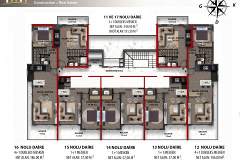 1+1 Bauprojekt  in Oba, Antalya, Türkei Nr. 79674 - 21